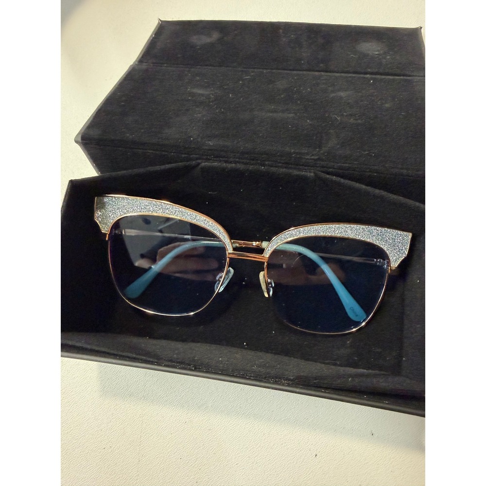 Circus by Sam Edelman Glitter Cat Eye Sunglasses Rose Gold Mint CC425 GLD - Picture 4 of 5